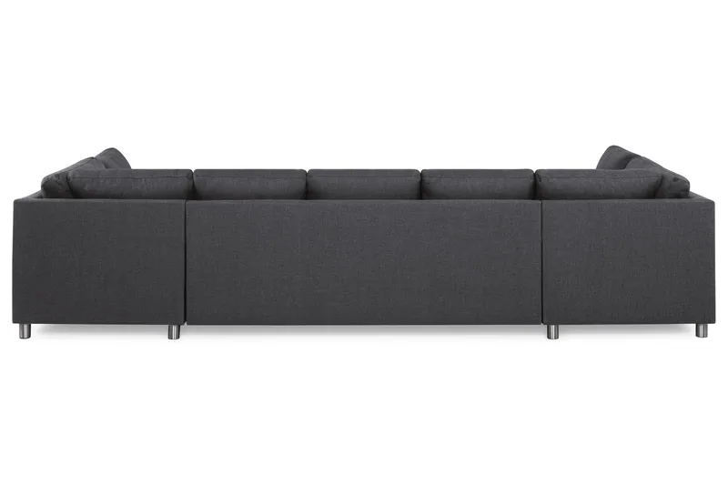 Crazy 5-sits U-formad Soffa med dubbelschäslong i Tyg - Mörkgrå - Möbler - Soffa - U-soffa