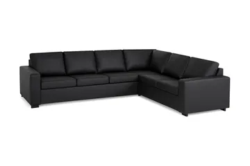 Crazy 5-sits Vändbar L-formad Large Hörnsoffa i Konstläder - Svart - Möbler - Soffa - Skinnsoffa