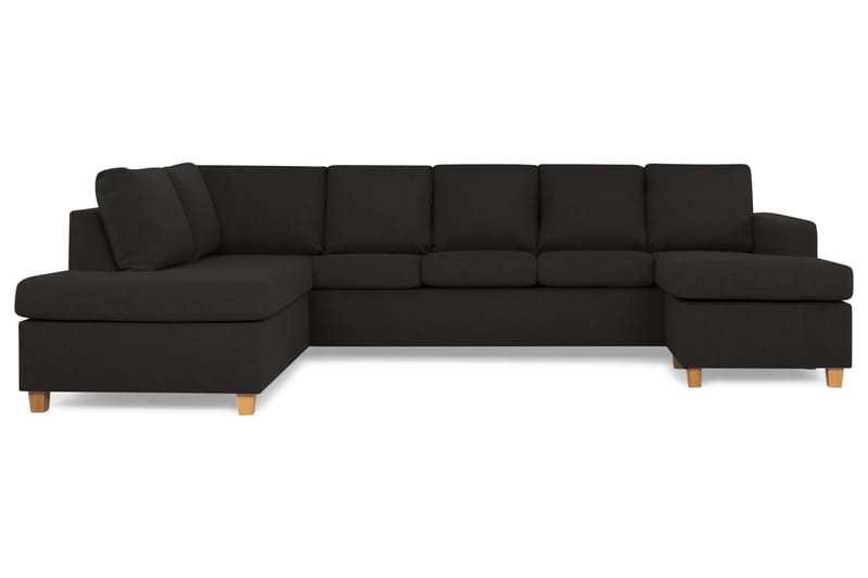 Crazy 5-sits Vänstervänd U-formad Soffa med Divan och Schäslong i Tyg - Antracit - Möbler - Soffa - U-soffa