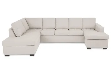 Crazy 5-sits Vänstervänd U-formad Soffa med Divan och Schäslong i Tyg - Beige - Möbler - Soffa - U-soffa