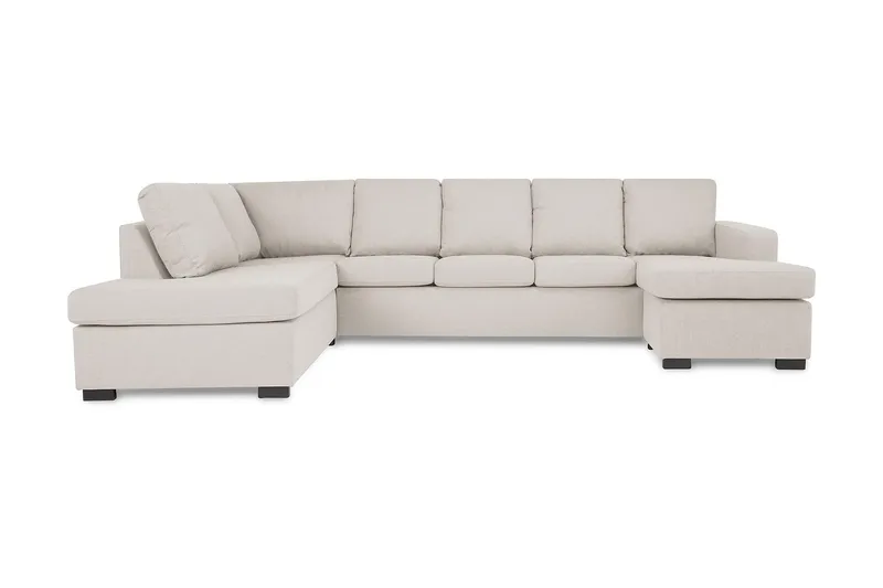 Crazy 5-sits Vänstervänd U-formad Soffa med Divan och Schäslong i Tyg - Beige - Möbler - Soffa - U-soffa