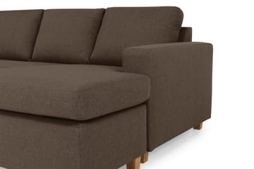 Crazy 5-sits Vänstervänd U-formad Soffa med Divan och Schäslong i Tyg - Brun - Möbler - Soffa - U-soffa