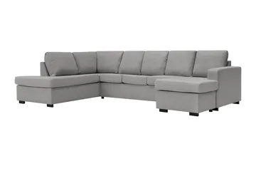 Crazy 5-sits Vänstervänd U-formad Soffa med Divan och Schäslong i Tyg - Grå - Möbler - Soffa - U-soffa