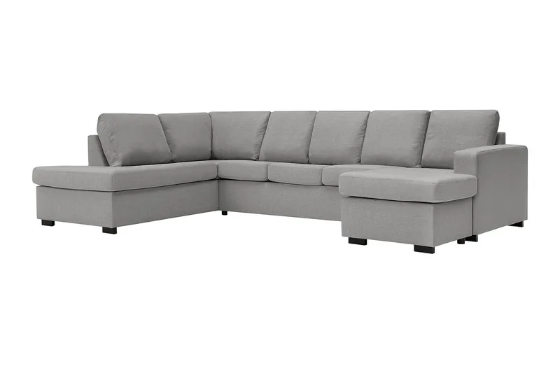 Crazy 5-sits Vänstervänd U-formad Soffa med Divan och Schäslong i Tyg - Grå - Möbler - Soffa - U-soffa