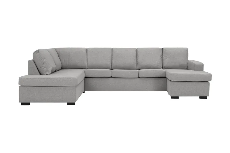 Crazy 5-sits Vänstervänd U-formad Soffa med Divan och Schäslong i Tyg - Grå - Möbler - Soffa - U-soffa