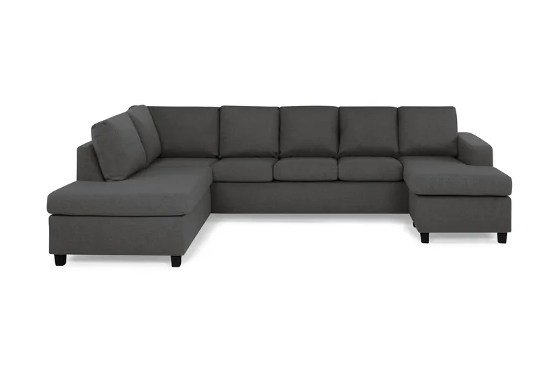 Crazy 5-sits Vänstervänd U-formad Soffa med Divan och Schäslong i Tyg - Mörkgrå - Möbler - Soffa - U-soffa