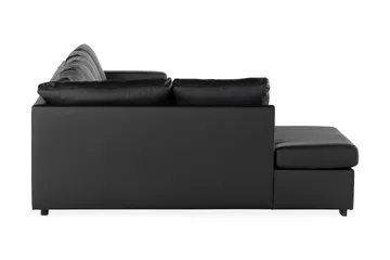 Crazy 5-sits Vänstervänd U-formad X-Large Soffa med Divan och Schäslong i Konstläder - Svart - Möbler - Soffa - Skinnsoffa