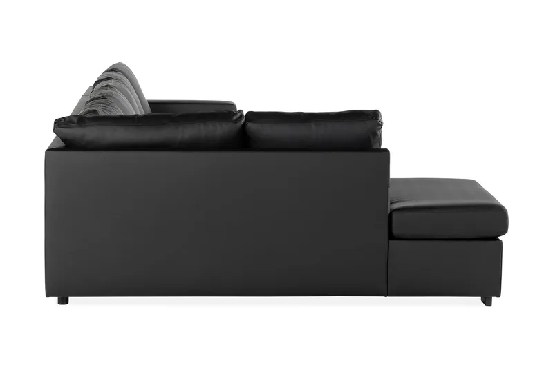 Crazy 5-sits Vänstervänd U-formad X-Large Soffa med Divan och Schäslong i Konstläder - Svart - Möbler - Soffa - Skinnsoffa