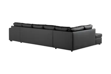 Crazy 5-sits Vänstervänd U-formad X-Large Soffa med Divan och Schäslong i Konstläder - Svart - Möbler - Soffa - Skinnsoffa