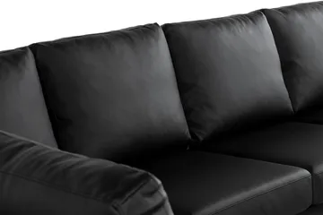 Crazy 5-sits Vänstervänd U-formad X-Large Soffa med Divan och Schäslong i Konstläder - Svart - Möbler - Soffa - Skinnsoffa