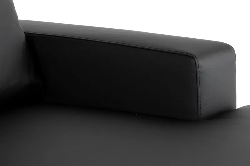 Crazy 5-sits Vänstervänd U-formad X-Large Soffa med Divan och Schäslong i Konstläder - Svart - Möbler - Soffa - Skinnsoffa