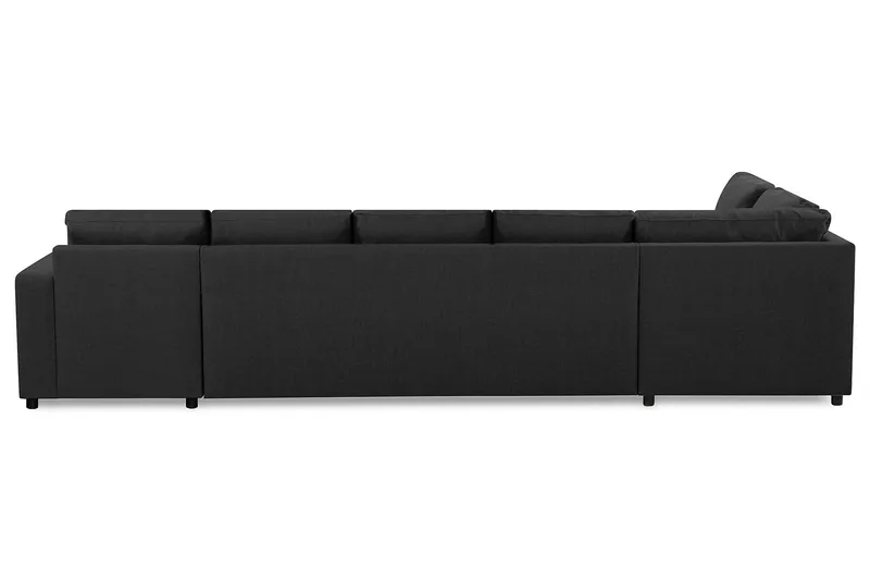 Crazy 5-sits Vänstervänd U-formad X-Large Soffa med Divan och Schäslong i Tyg - Antracit - Möbler - Soffa - U-soffa