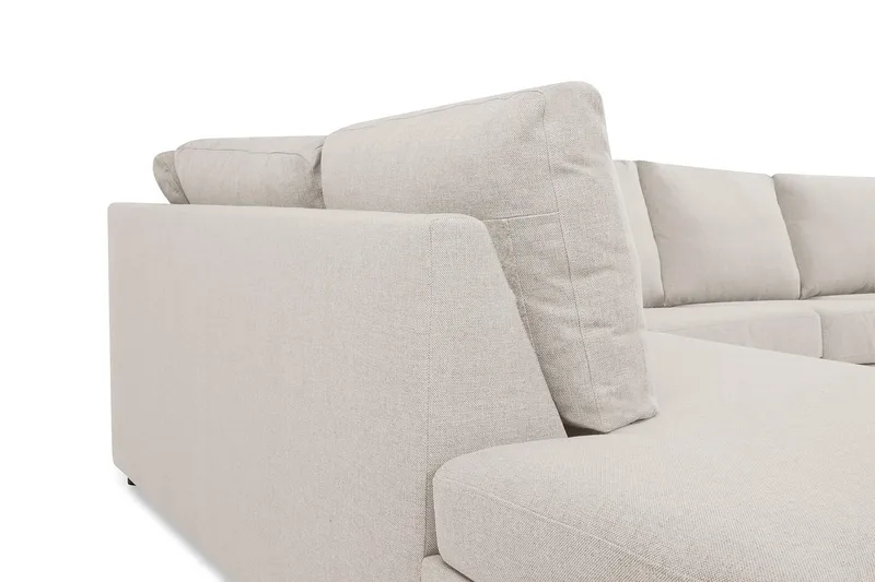Crazy 5-sits Vänstervänd U-formad X-Large Soffa med Divan och Schäslong i Tyg - Beige - Möbler - Soffa - U-soffa