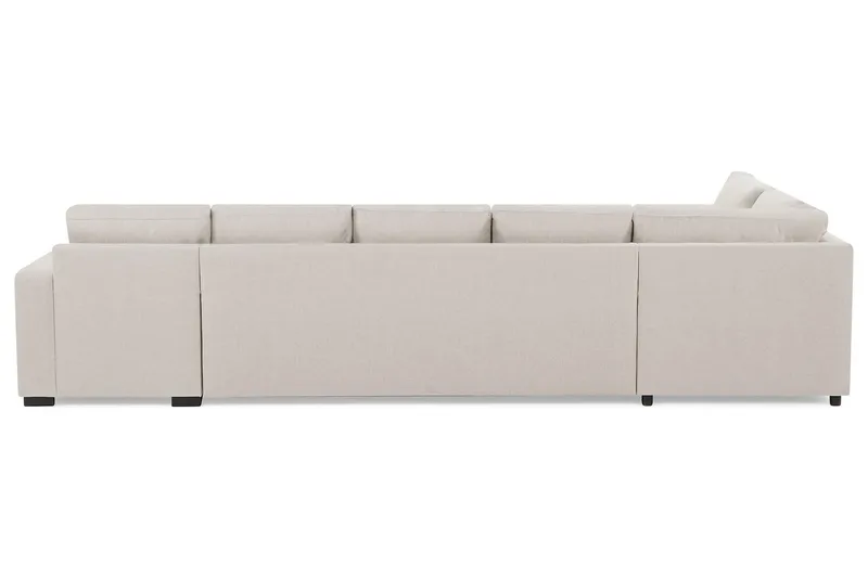 Crazy 5-sits Vänstervänd U-formad X-Large Soffa med Divan och Schäslong i Tyg - Beige - Möbler - Soffa - U-soffa