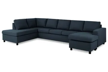Crazy 5-sits Vänstervänd U-formad X-Large Soffa med Divan och Schäslong i Tyg - Mörkblå - Möbler - Soffa - U-soffa