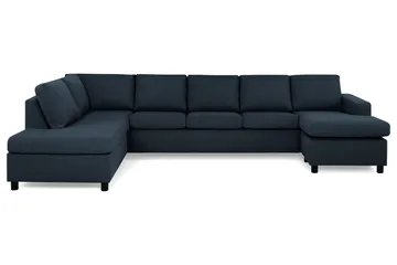 Crazy 5-sits Vänstervänd U-formad X-Large Soffa med Divan och Schäslong i Tyg - Mörkblå - Möbler - Soffa - U-soffa