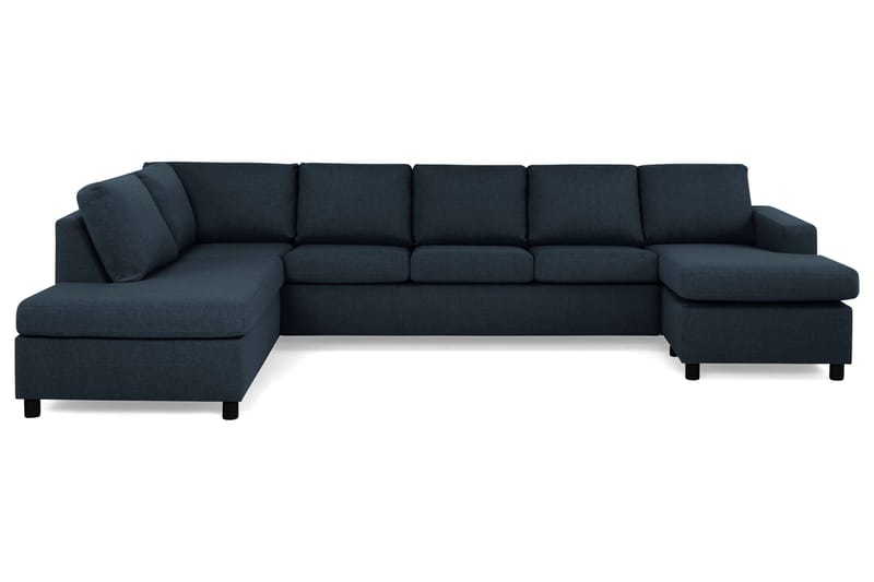 Crazy 5-sits Vänstervänd U-formad X-Large Soffa med Divan och Schäslong i Tyg - Mörkblå - Möbler - Soffa - U-soffa