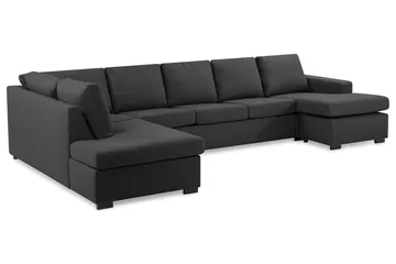 Crazy 5-sits Vänstervänd U-formad X-Large Soffa med Divan och Schäslong i Tyg - Mörkgrå - Möbler - Soffa - U-soffa