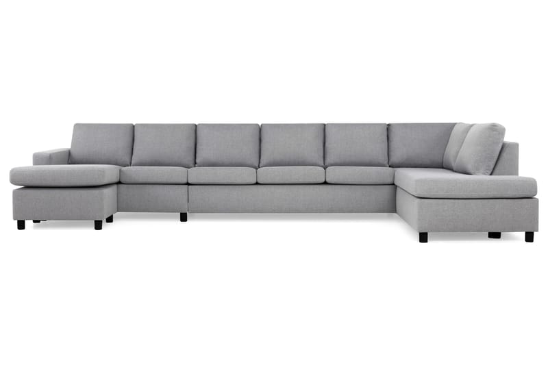 Crazy 6-sits Högervänd U-formad XX-Large Soffa med Divan och Schäslong i Tyg - Grå - Möbler - Soffa - U-soffa