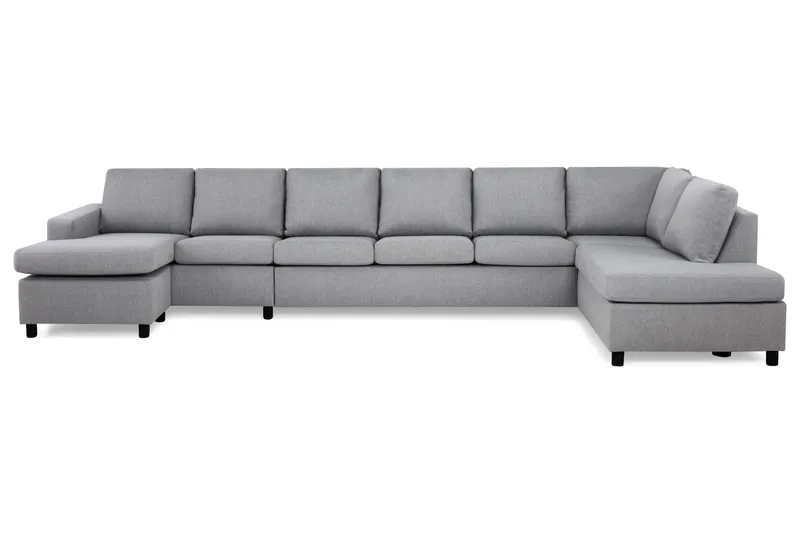 Crazy 6-sits Högervänd U-formad XX-Large Soffa med Divan och Schäslong i Tyg - Grå - Möbler - Soffa - U-soffa