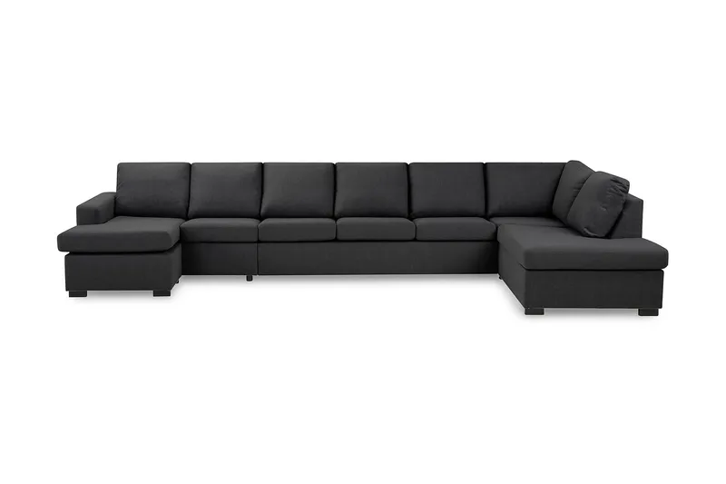 Crazy 6-sits Högervänd U-formad XX-Large Soffa med Divan och Schäslong i Tyg, Mörkgrå