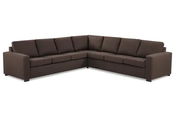 Crazy 6-sits Vändbar L-formad X-Large Hörnsoffa i Tyg - Brun - Möbler - Soffa - Hörnsoffa