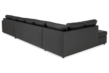 Crazy 6-sits Vänstervänd U-formad XX-Large Soffa med Divan och Schäslong i Konstläder - Svart - Möbler - Soffa - Skinnsoffa
