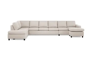 Crazy 6-sits Vänstervänd U-formad XX-Large Soffa med Divan och Schäslong i Tyg - Beige - Möbler - Soffa - U-soffa