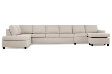 Crazy 6-sits Vänstervänd U-formad XX-Large Soffa med Divan och Schäslong i Tyg - Beige - Möbler - Soffa - U-soffa