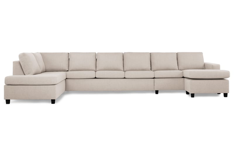 Crazy 6-sits Vänstervänd U-formad XX-Large Soffa med Divan och Schäslong i Tyg - Beige - Möbler - Soffa - U-soffa
