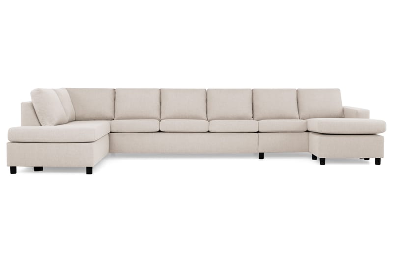 Crazy 6-sits Vänstervänd U-formad XX-Large Soffa med Divan och Schäslong i Tyg - Beige - Möbler - Soffa - U-soffa