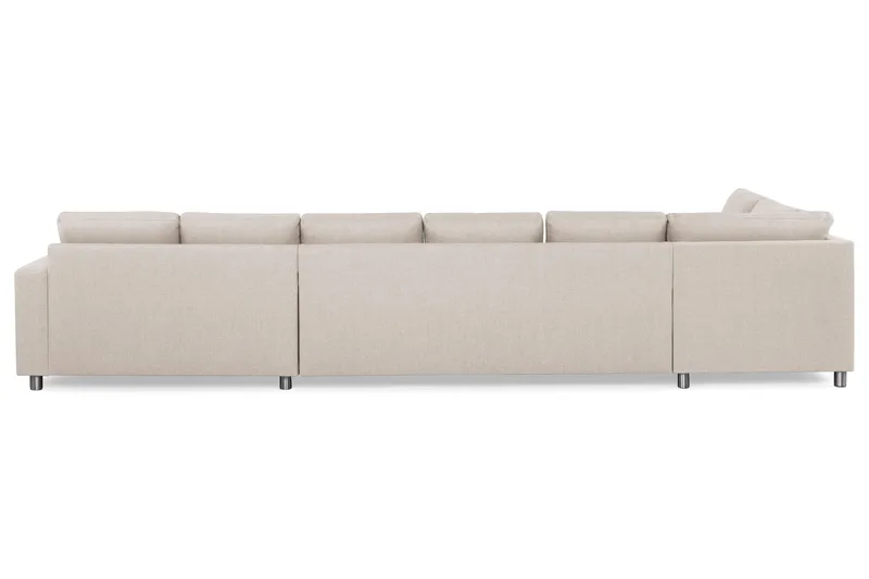 Crazy 6-sits Vänstervänd U-formad XX-Large Soffa med Divan och Schäslong i Tyg - Beige - Möbler - Soffa - U-soffa