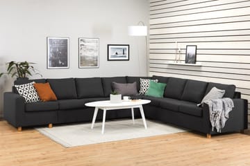 Crazy 7-sits Vändbar L-formad XX-Large Hörnsoffa i Tyg - Antracit - Möbler - Soffa - Hörnsoffa