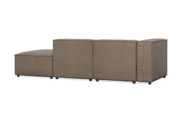 Cubo 3-sits Djup Modulsoffa + Fotpall i Tyg - Grå - Möbler - Soffa - Modulsoffa - Komplett modulsoffa