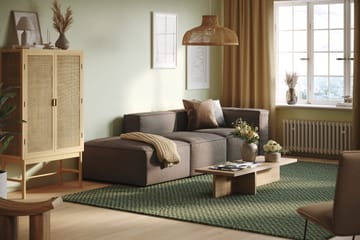 Cubo 3-sits Djup Modulsoffa + Fotpall i Tyg - Grå - Möbler - Soffa - Modulsoffa - Komplett modulsoffa