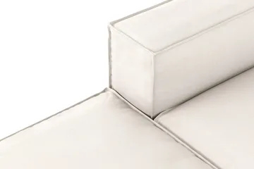 Cubo 3-sits Djup Modulsoffa + Fotpall i Tyg - Vit - Möbler - Soffa - 3 sits soffa