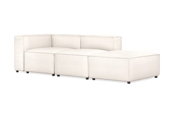 Cubo 3-sits Djup Modulsoffa + Fotpall i Tyg - Vit - Möbler - Soffa - Modulsoffa - Komplett modulsoffa