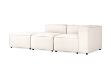Cubo 3-sits Djup Modulsoffa + Fotpall i Tyg - Vit - Möbler - Soffa - Modulsoffa - Komplett modulsoffa