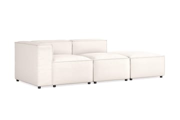 Cubo 3-sits Djup Modulsoffa + Fotpall i Tyg - Vit - Möbler - Soffa - Modulsoffa - Komplett modulsoffa