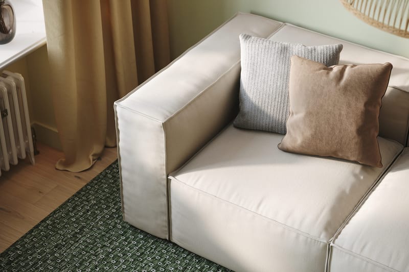 Cubo 3-sits Djup Modulsoffa + Fotpall i Tyg - Vit - Möbler - Soffa - Modulsoffa - Komplett modulsoffa