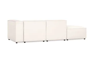 Cubo 3-sits Djup Modulsoffa + Fotpall i Tyg - Vit - Möbler - Soffa - 3 sits soffa