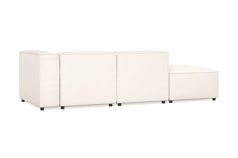 Cubo 3-sits Djup Modulsoffa + Fotpall i Tyg - Vit - Möbler - Soffa - Modulsoffa - Komplett modulsoffa