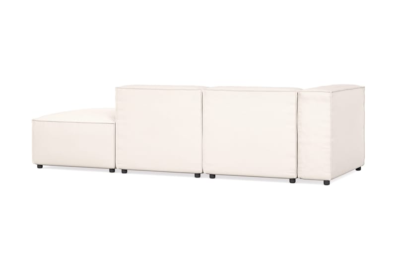 Cubo 3-sits Djup Modulsoffa + Fotpall i Tyg - Vit - Möbler - Soffa - Modulsoffa - Komplett modulsoffa