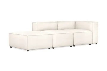Cubo 3-sits Djup Modulsoffa + Fotpall i Tyg - Vit - Möbler - Soffa - Modulsoffa - Komplett modulsoffa