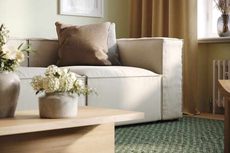 Cubo 4-sits Djup Modulsoffa i Tyg - Vit - Möbler - Soffa - 3 sits soffa