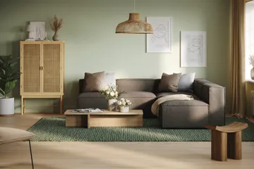 Cubo 5-sits L-formad Djup Modulhörnsoffa i Tyg - Grå - Möbler - Soffa - Hörnsoffa