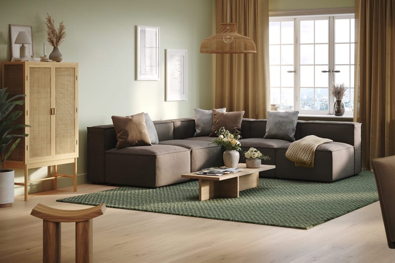 Cubo 5-sits L-formad Djup Modulhörnsoffa i Tyg - Grå - Möbler - Soffa - Hörnsoffa