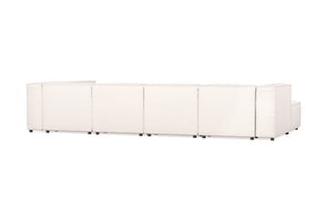 Cubo 5-sits U-formad Djup Modulsoffa Med Divan och Schäslong i Sammet - Vit - Möbler - Soffa - U-soffa