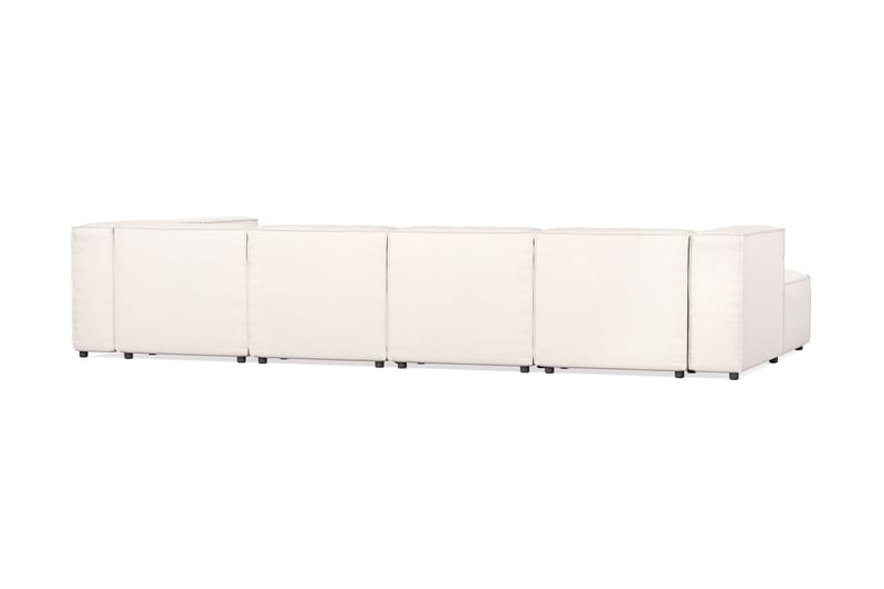 Cubo 5-sits U-formad Djup Modulsoffa Med Divan och Schäslong i Sammet - Vit - Möbler - Soffa - U-soffa
