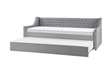 Dagbädd 90 x 200 cm sammet grå MONTARGIS - Grå - Möbler - Soffa - Dagbädd - Dagbädd dubbelsäng